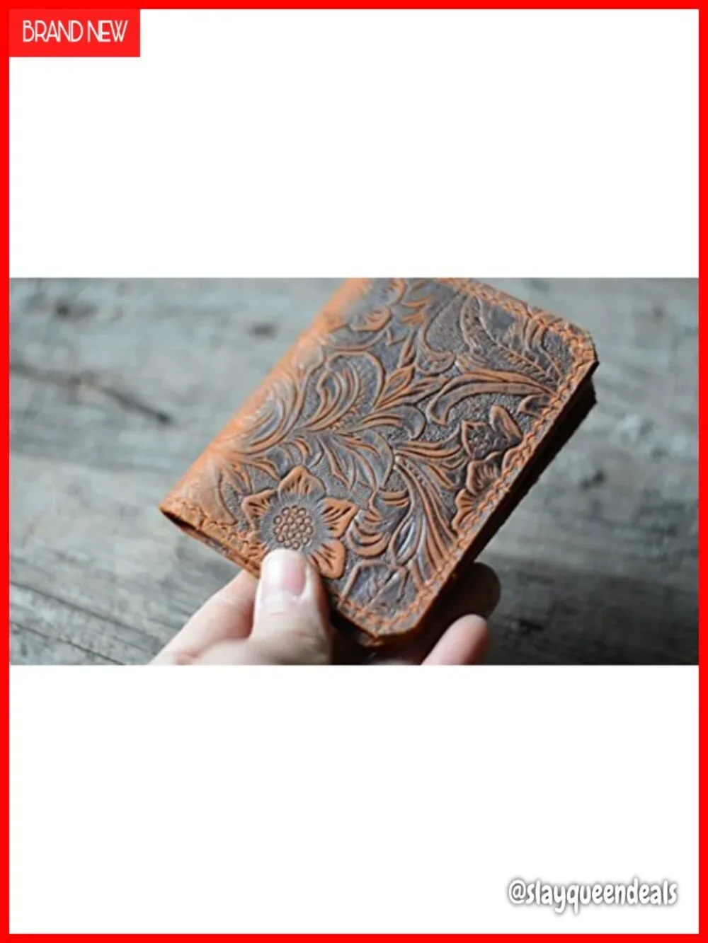 Handmade Minimalist Bifold Wallet Genuine Leather Card Holder Distressed